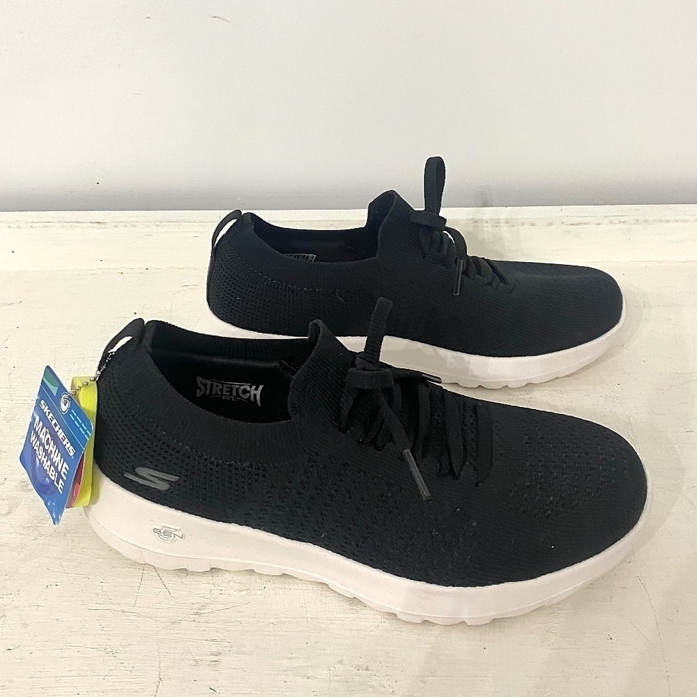 Skechers Go Walk Joy Black Slip On Knit Comfort Sneakers, Women's Size 6 - Picture 4 of 11